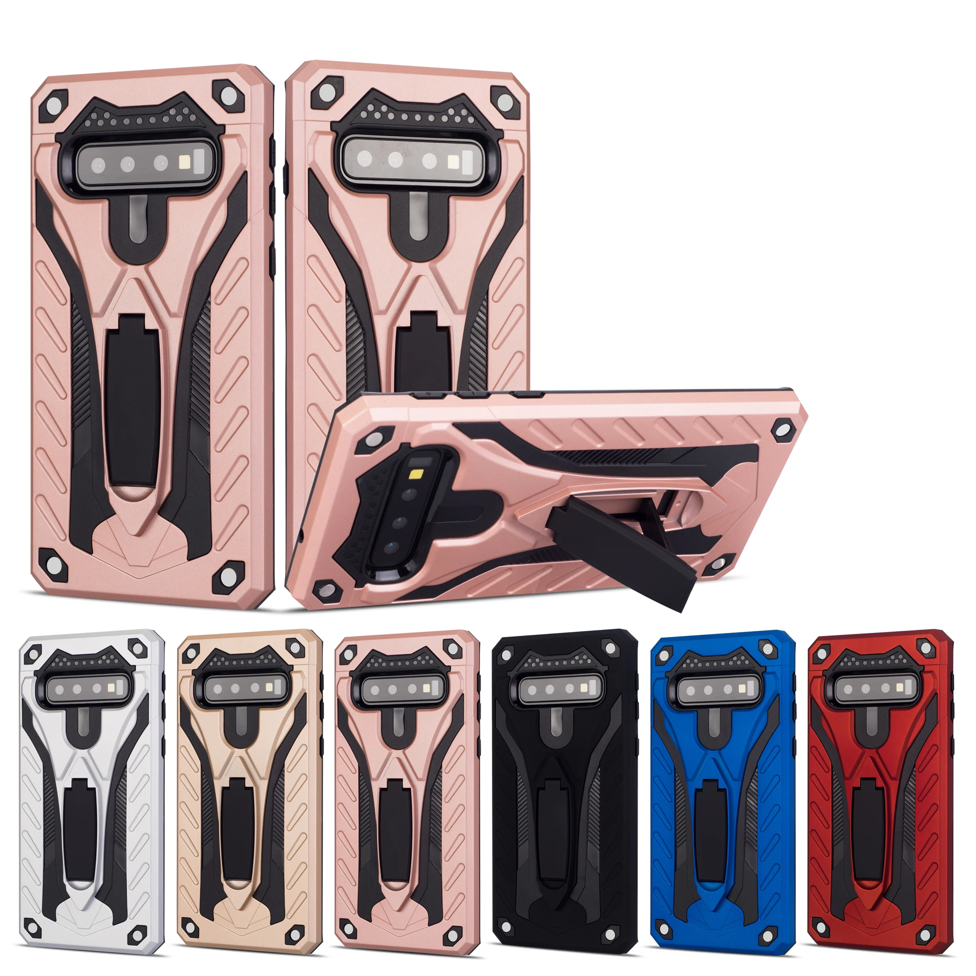 For Samsung Galaxy S10 Plus S10e Note 8 9 S8 S9 S7 Edge Case Remove Static Electricity Series Kick Stand Cover Armor |