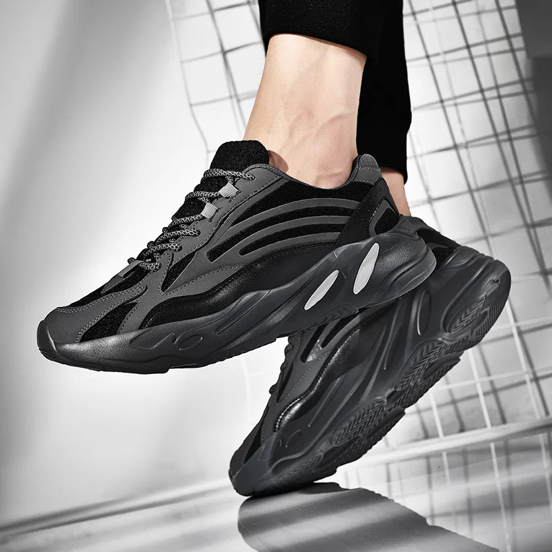 Plus Size Men Sneakers Breathable Shoes Lace Up Running Casual Non-Slip Wear Resistant Outsole Fluorescence | Обувь