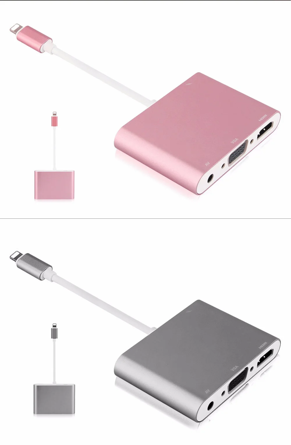 HDTV адаптер кабель для Lightning/HDMI VGA AV аудио-видео кабель-адаптер для iPhone X 8 7 6 plus для iPad Air/Mini/Pro