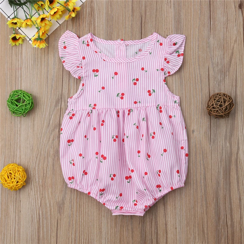 Боди для маленьких девочек боди без рукавов с цветочным принтом новорожденных