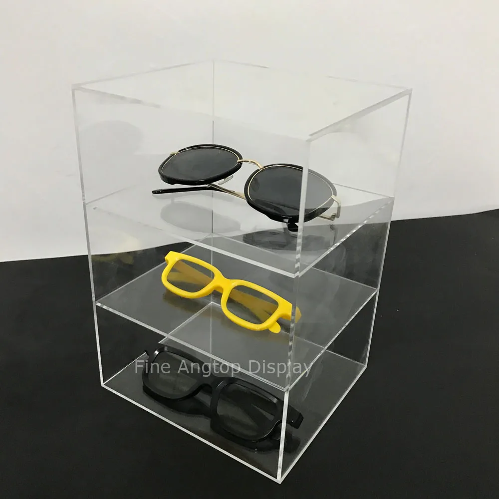 3 Слои акриловых солнцезащитных очков Дисплей очки хранения Чехол держатель