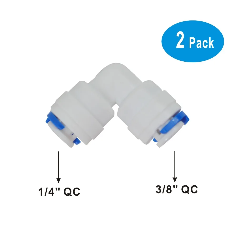Союз Локоть 1/4 &quotOD х 3/8&quot OD Quick Connect QC обратного осмоса RO Системы Запчасти