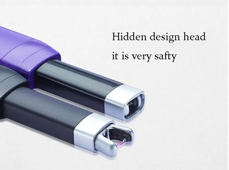 Металлический корпус длинный USB электрическая дуга кухня ветрозащитные зажигалки, перезаряжаемый импульсный Зажигалка свечи и фейерверк