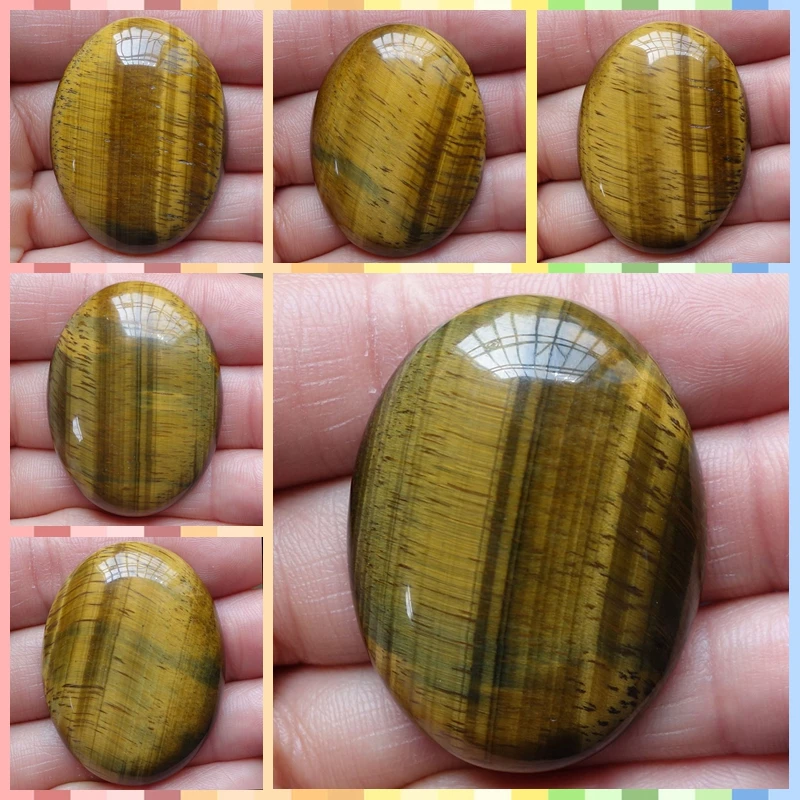 10 шт./лот Бесплатная доставка желтый глаз тигра Овальные Кабошоны 40x30x9mm |