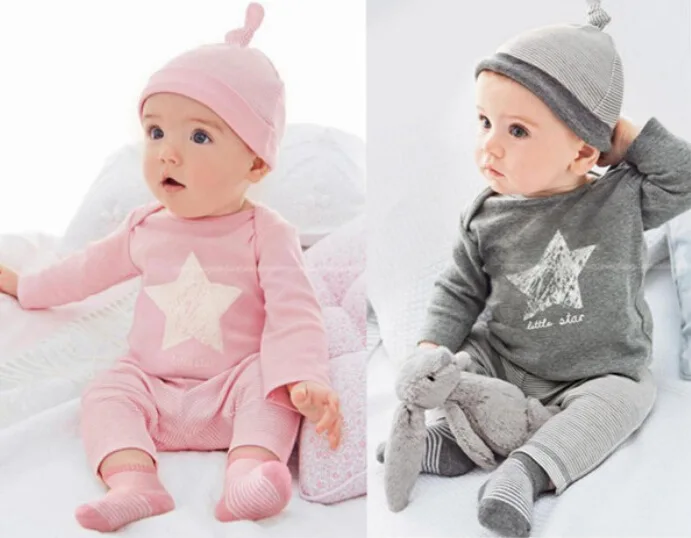 3 шт.! звезда pattern Новорожденного мальчиков осень набор новорожденных девочек