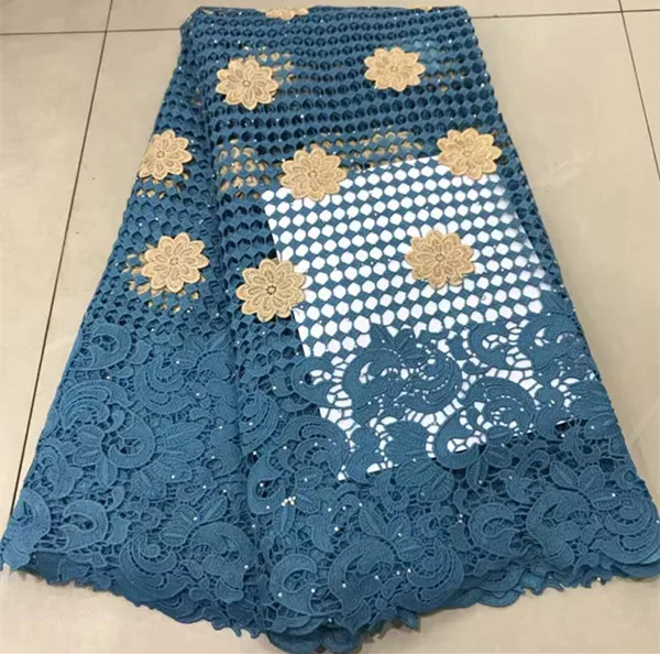 5 ярдов африканская кружевная ткань из нитей с камнем высокого качества