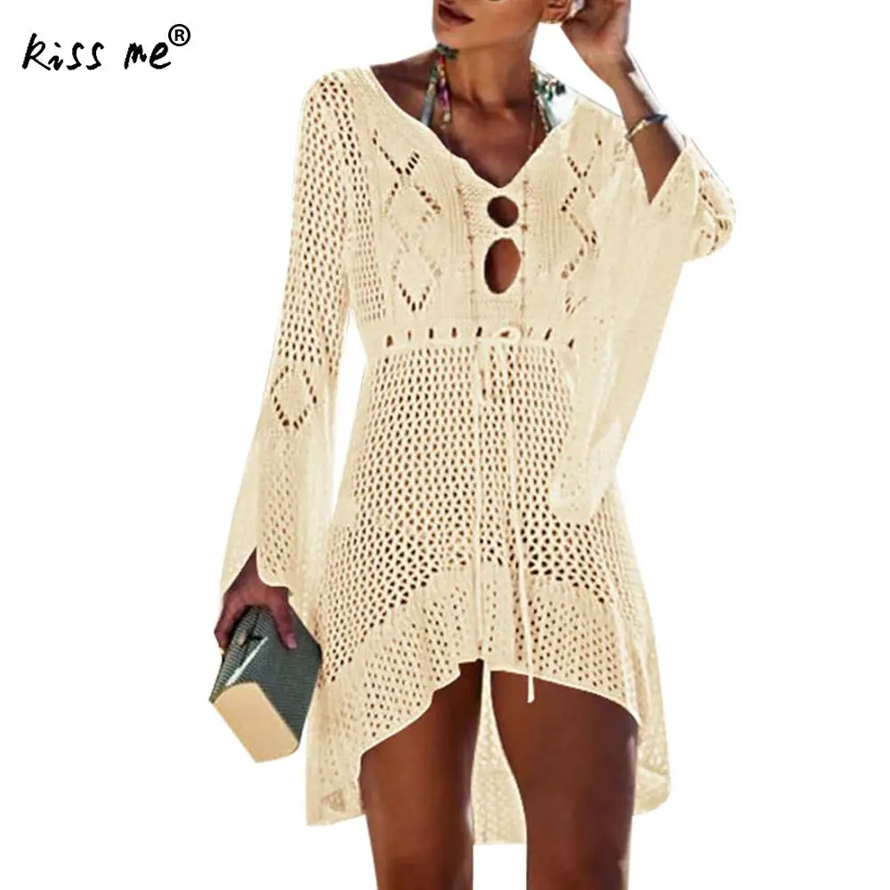 Разноцветное короткое пляжное платье бикини накидка открытое купальное