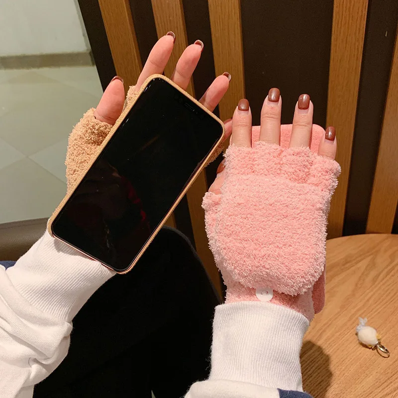 Зимний теплый чехол для телефона iPhone XR/XS MAX перчатка задняя крышка 7 8 Plus меховая