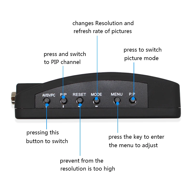 Оптовая продажа ПК ноутбук композитный видео ТВ RCA Композитный S Video AV In к VGA lcd Out