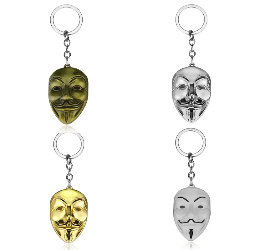 Хип хоп панк ювелирные изделия из мультфильма V for Vendetta брелок для ключей