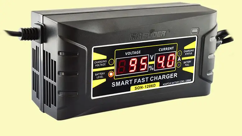 Автомобильное зарядное устройство для аккумуляторов с ЖК-дисплеем 110 В до 240 12 6 А |