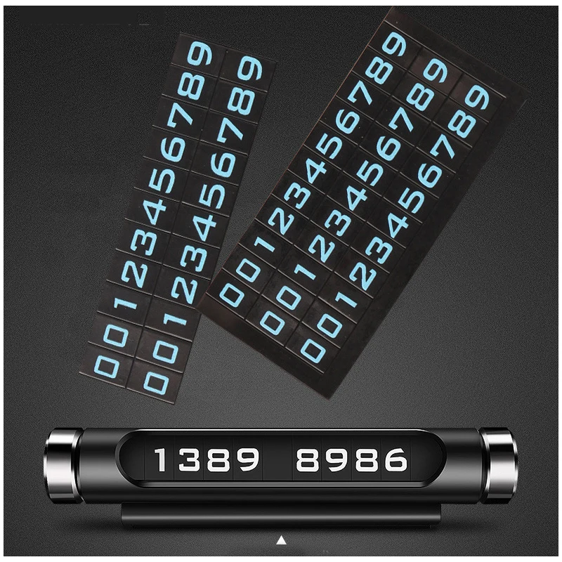 

Car Temporary Parking Card Luminous Phone Number Plate Rotatable Design Car Sticker Car-Styling Auto Accessories