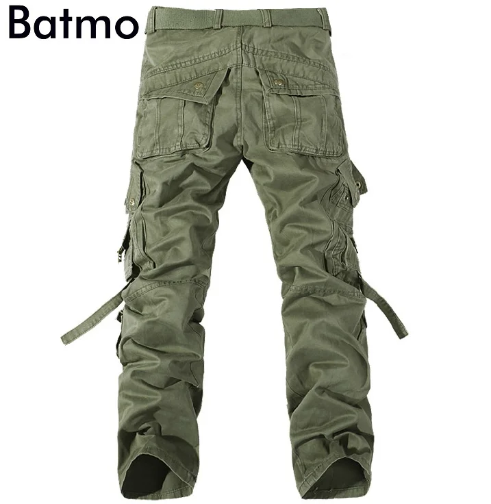 Batmo 2018 Новое поступление высокое качество хлопок много карманов серые брюки