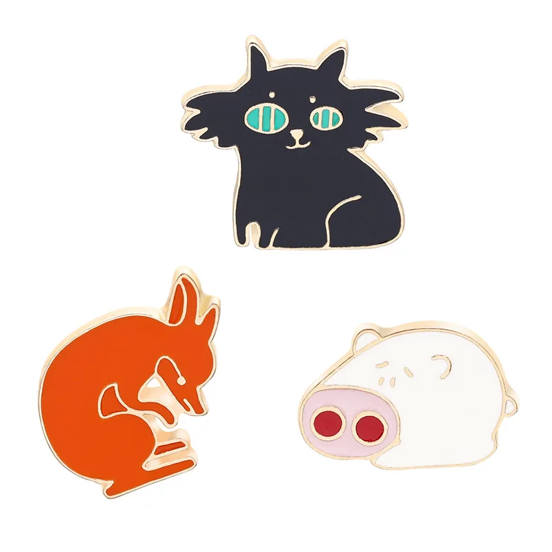 Высококачественная Милая забавная брошь поросенок лиса кошка бижутерия для
