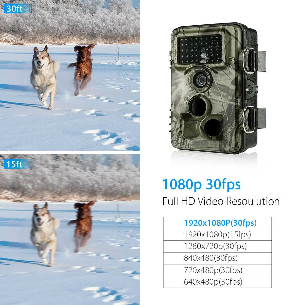 PDDHKK 1080P 30fps цифровой Животные Охота Камера 16MP Trail Камеры Скрытого видеонаблюдения