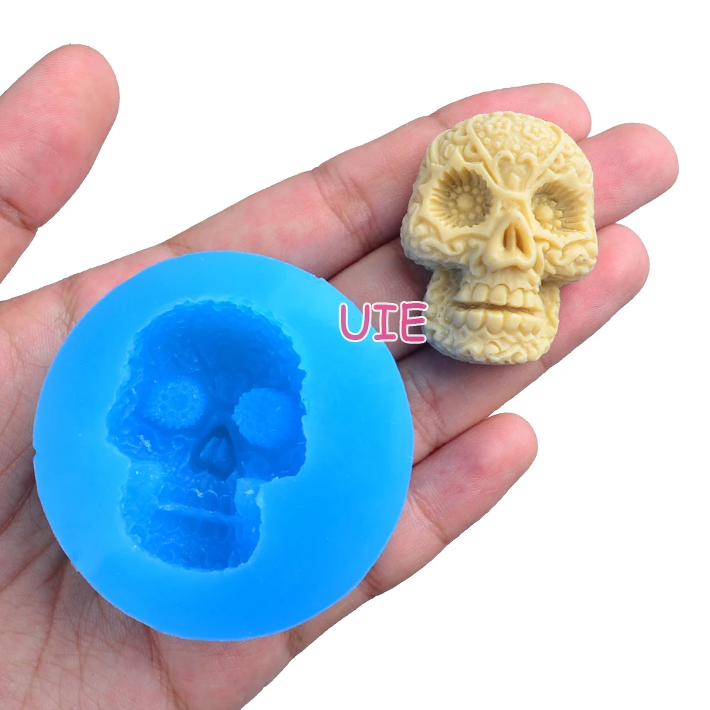 PYL216U 3D Силиконовая форма в виде головы черепа женская 40 мм-подвески для украшения