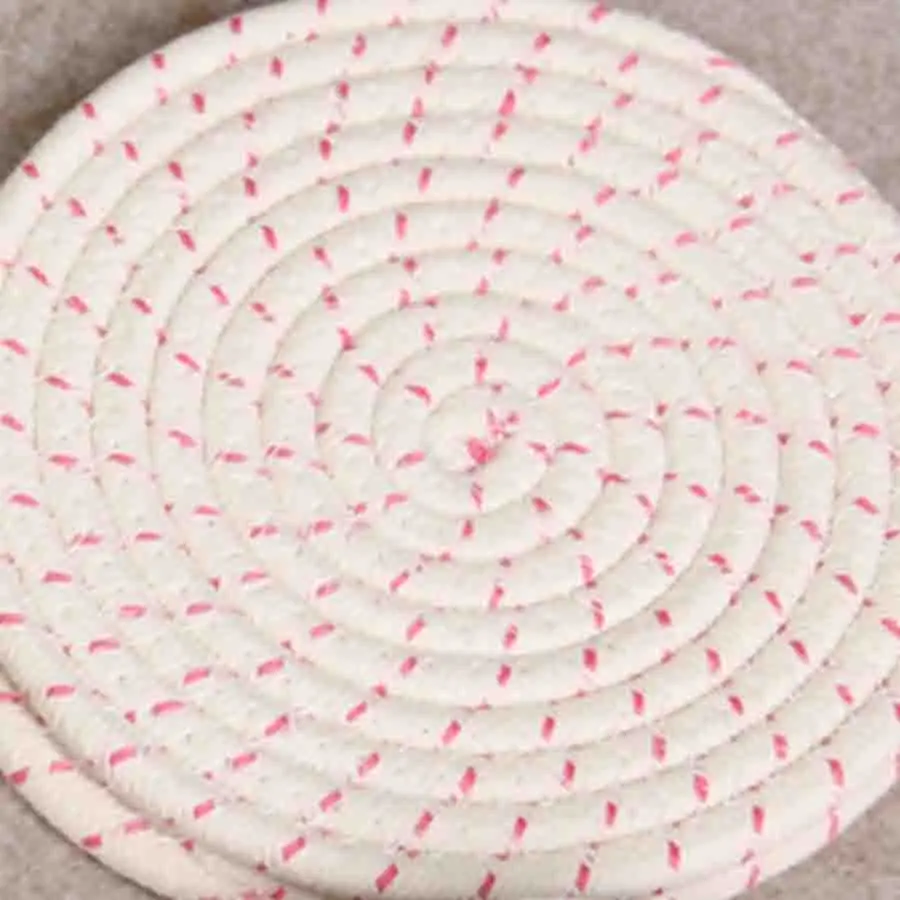 Pink dot 8 шт./лот столовая Декор подстаканник Хлопок Веревка Вязание круглый коврик для стола аксессуары для дома кухня тканая Посуда коврик 18 см - Цвет: Pink dot