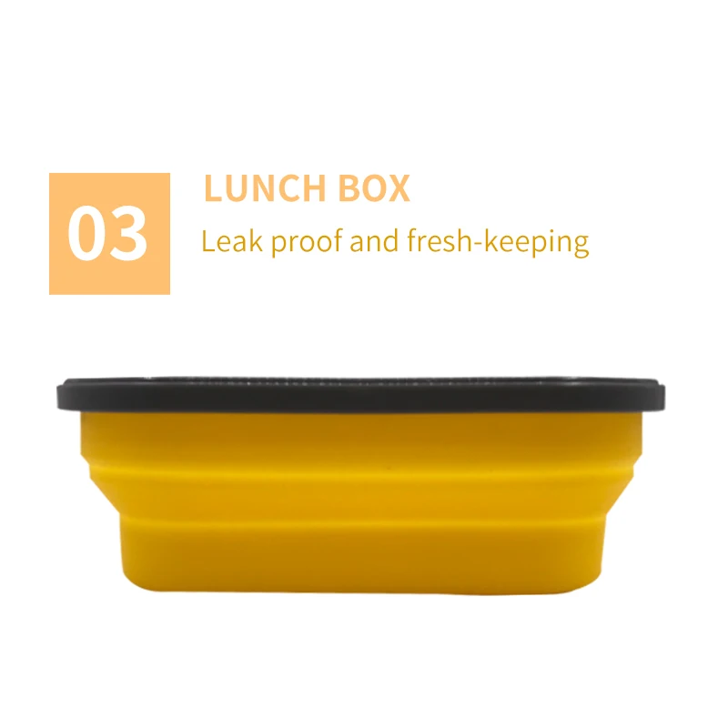 Silicone Bento Lunch Box Food Container Food Storage Collapsible Portable Container Lunch Food Box For School kids Outdoors