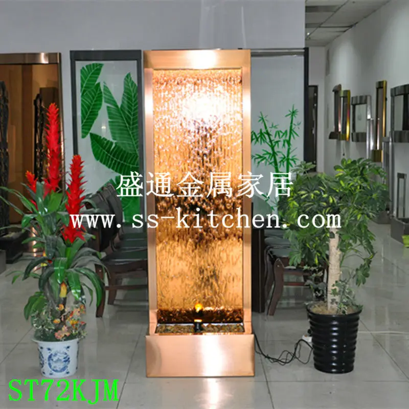 

Indoor stainless steel water curtain fountain falls