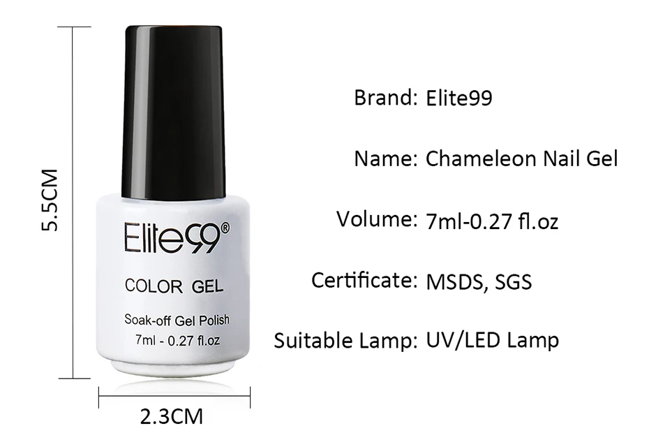 Elite99 7 мл Гель-лак Хамелеон Bling color Nail Art Полупостоянный Гель-лак праймер ногтей Маникюр УФ лампа Гель-лак для ногтей