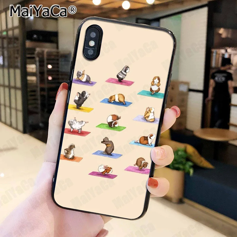 MaiYaCa Йога морские свинки искусство ультра тонкий чехол для телефона Мода красочные для iphone 11 pro 8 7 66S Plus X 5S SE XS XR XS MAX
