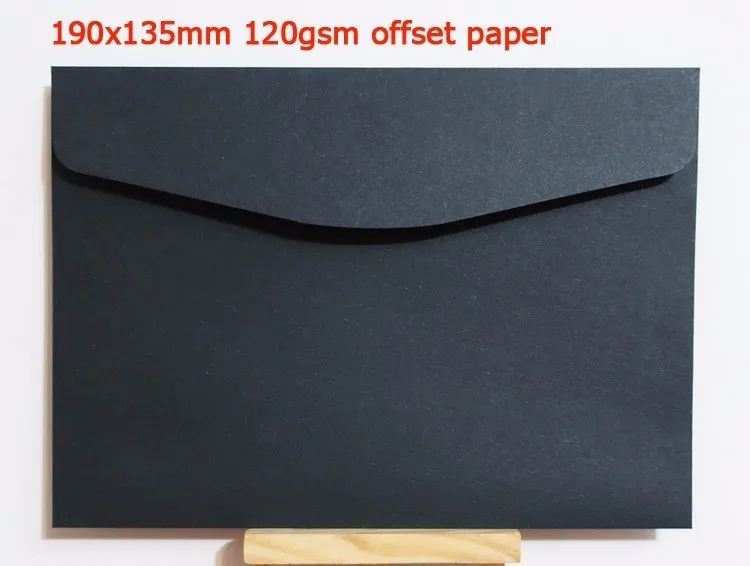 190x135mm 120g 50 шт черные конверты разных размеров доступны простые черные конверты - Цвет: 190x135mm 120g