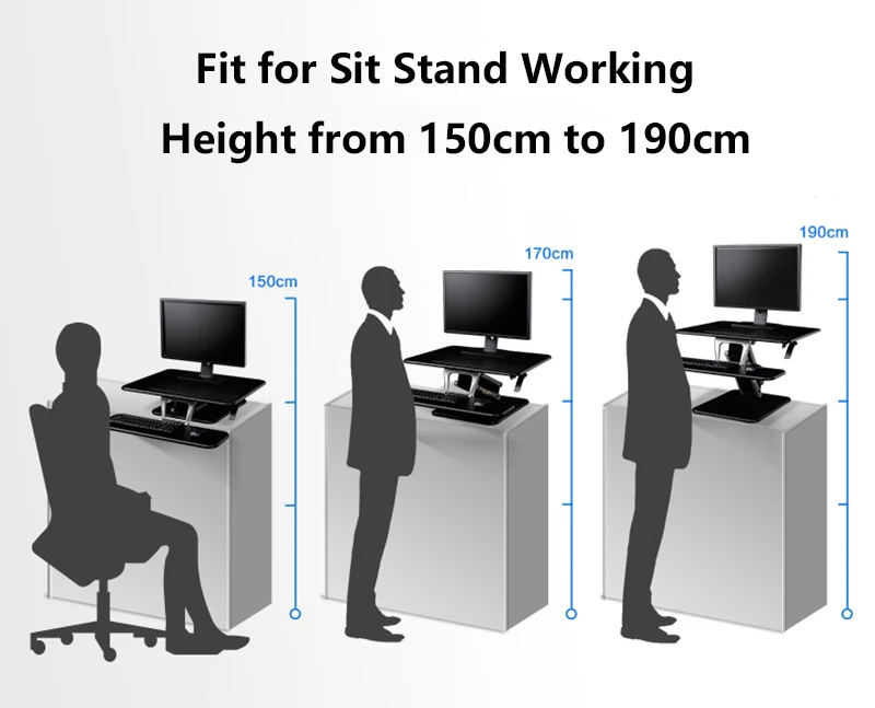 Loctek M3SS Sit Stand Desk Riser Easy Up Height Adjustable Computer Laptop Desk with Foldable Keyboard Holder 55X50cm