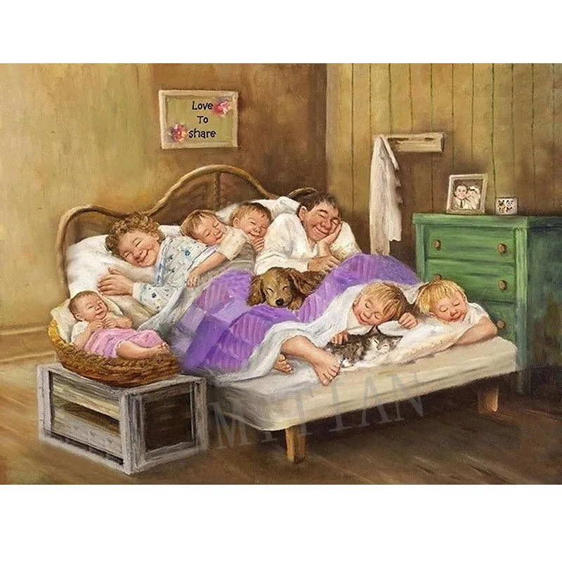 Картина мама с тремя детьми