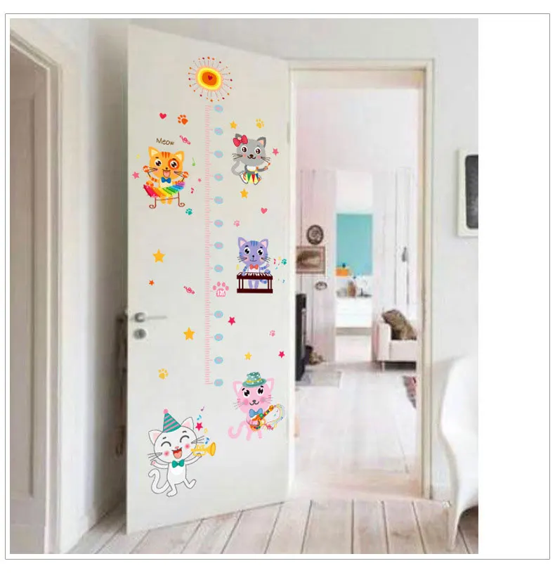 Наклейки для детской комнаты наклейки на высоту котенка стену клейкие обои | Дом