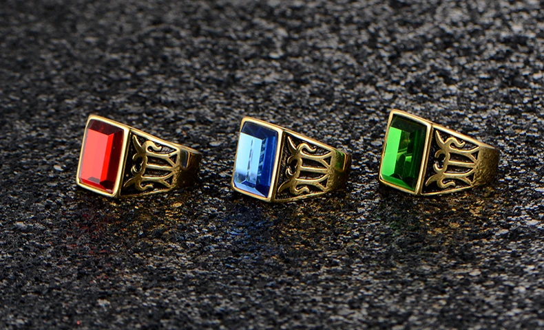 Обувь для мальчиков модные кольца ювелирные изделия камень cz Нержавеющая сталь