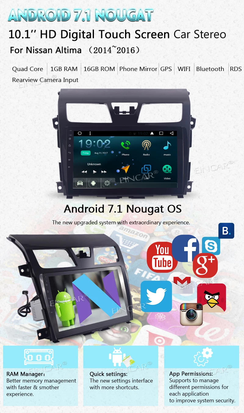 Android 7 1 OS для nissan Радио Стерео gps навигация NO DVD камера эквалайзер семицветный