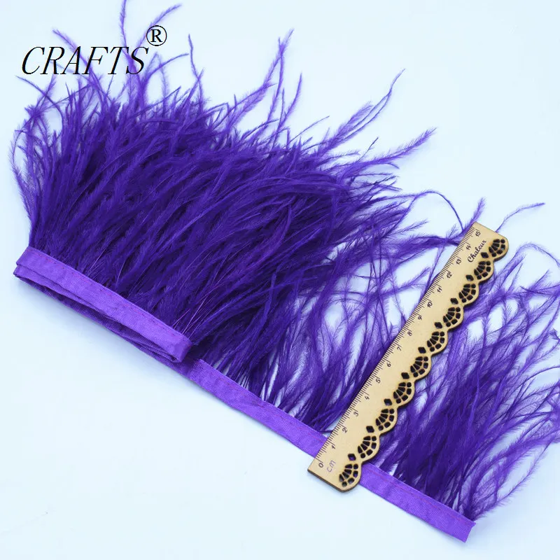 purple 1 м пушистые страусиные перья обрезаны тканевой стороной с длиной 1 метр аксессуары для шитья платьев 10-15 см 31 цвет - Цвет: purple