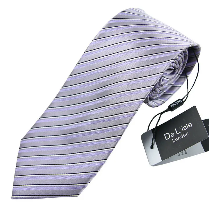 Высокое качество striped jacquard натуральный шелковый галстук 8.5 см классический галстук ручной работы Бизнес Свадебные Для мужчин подарок - Цвет: E06 LIGHT GREY