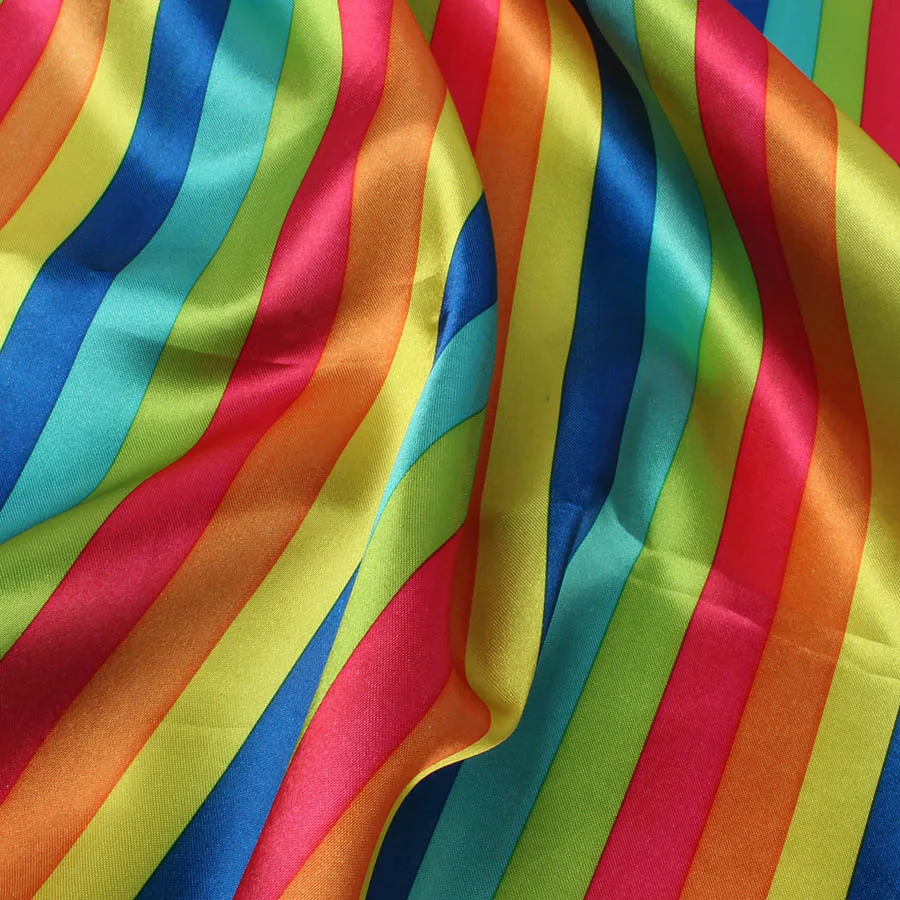 Stripes Костюм клоуна изготовление атласной ткани сценическая одежда 148 см по метрам в горошек в полоску - Цвет: Stripes