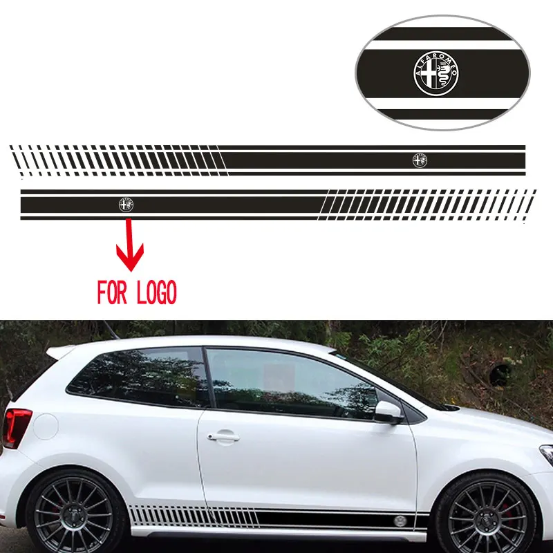 2 шт. наклейка для стайлинга автомобиля боковая юбка на тело гирлянда alfa romeo Benz