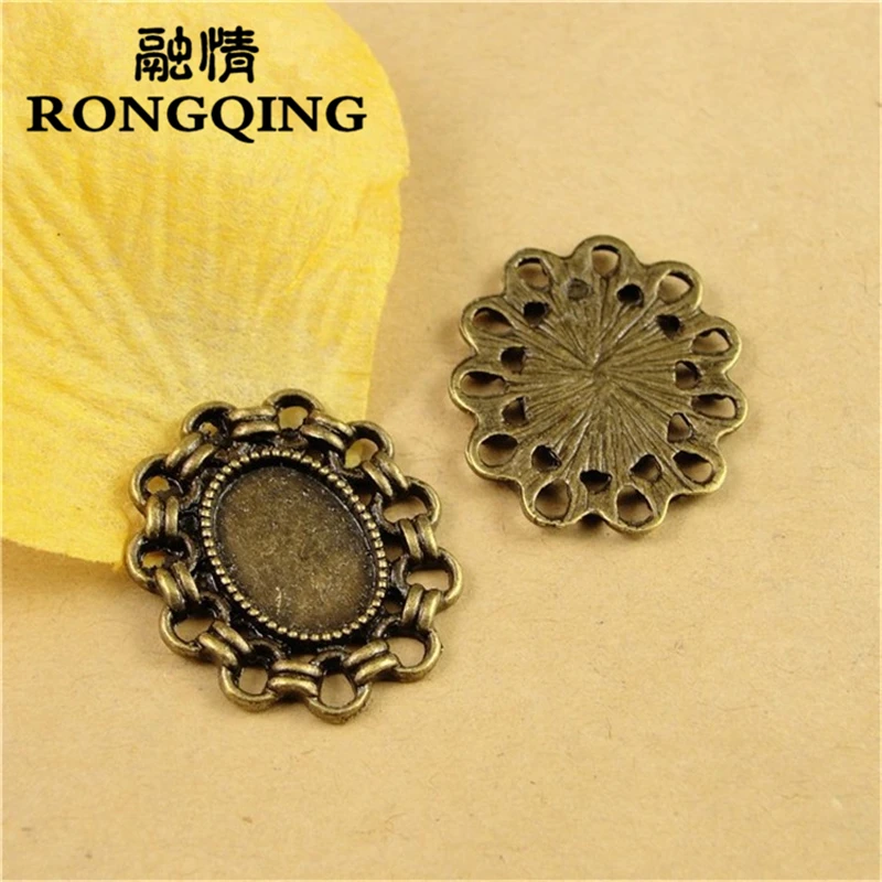 RONGQING 14*10 мм 60 шт./лот цепь Ретро лоток ожерелье DIY Аксессуары Оптовая торговля