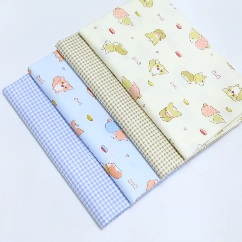 Cartoon Grid Print 100% Twill Cotton Fabric Tissue For DIY Handmade Sewing Tilde Patchwork Baby The Cloth Bedding Home Textile | Дом и сад