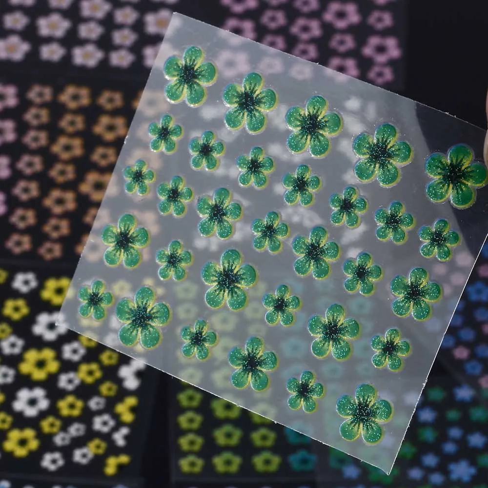 50 листов 3D Цветочный дизайн наклейки для дизайна ногтей красивая мода смешанный