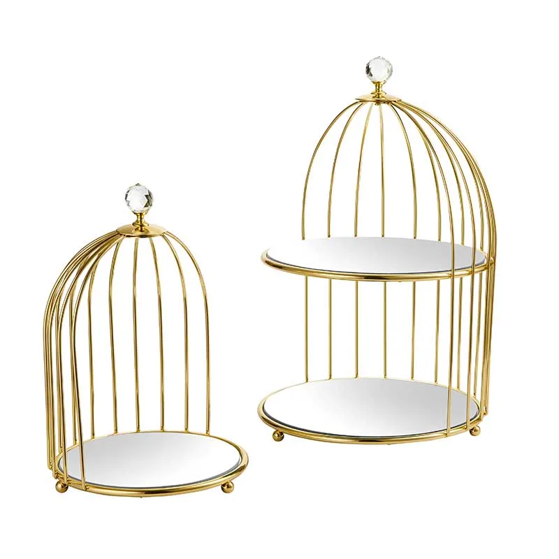 Европейский стиль металлический кристалл клетка для птиц органайзер туалетный