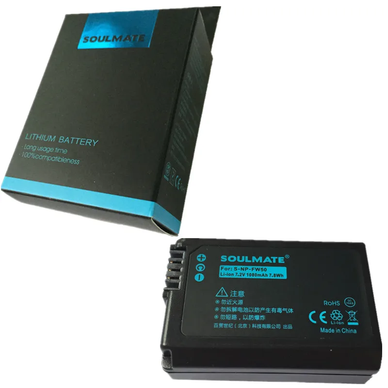 Фото SOULMATE NP-FW50 литиевые батареи комплект NP FW50 батарея для цифровой камеры Sony |