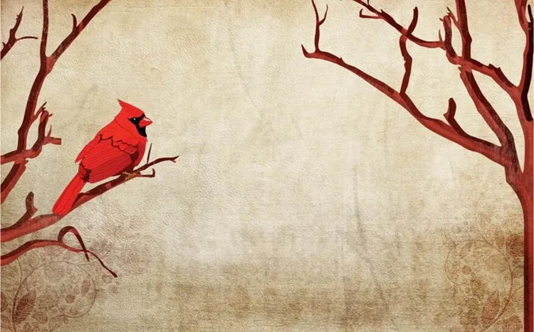 3d фрески на заказ ностальгические ретро Красные Птицы ветвях обои для гостиной