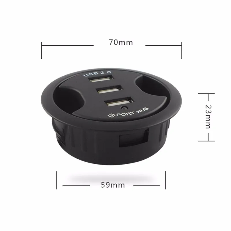 KuWFi Офисный Компьютерный стол с круглым отверстием, usb-разветвитель, usb-концентратор, конвертер для ноутбука, ПК, Mac, интерфейс расширения, 3 порта, 1,4, подключи и играй