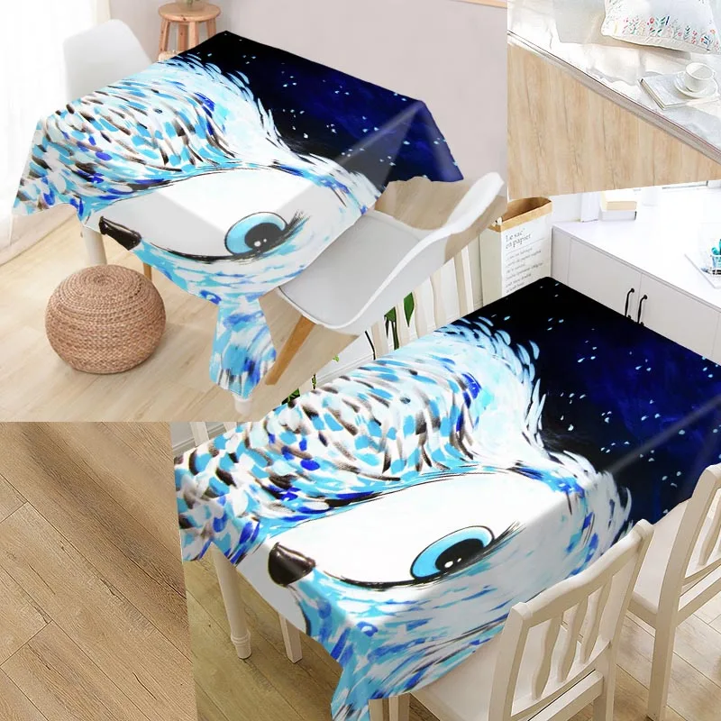 tablecloth Изготовленный На Заказ рисунок с совой крышкой стола Оксфорд влагостойкая скатерть может мыть скатерти для кухни свадебное оформление отеля - Цвет: tablecloth
