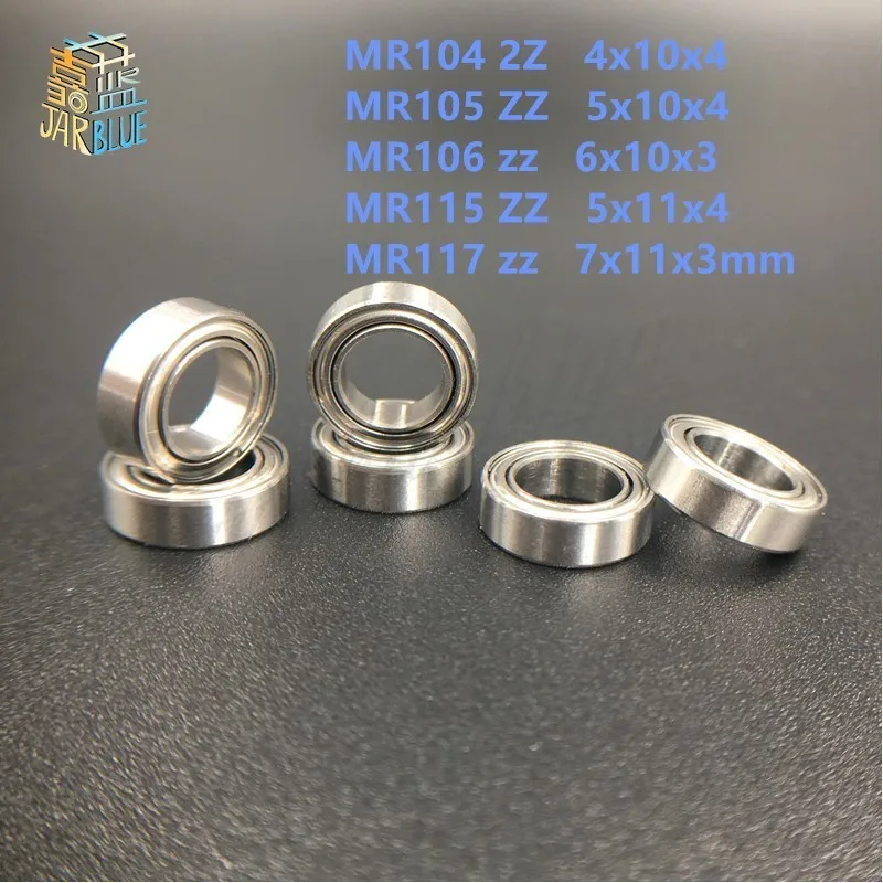 10 шт. MR104 2Z MR105 ZZ MR106 zz MR115 ZZ MR117 zz Мини Подшипник 4x10x4, 5x10x4 6x10x3 5x11x4 7x11x3 мм
