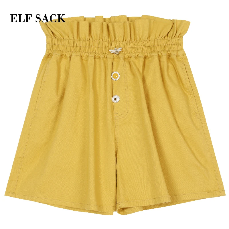 Эльф SACK стильный хлопок для женщин шорты новые летние талия эластичный