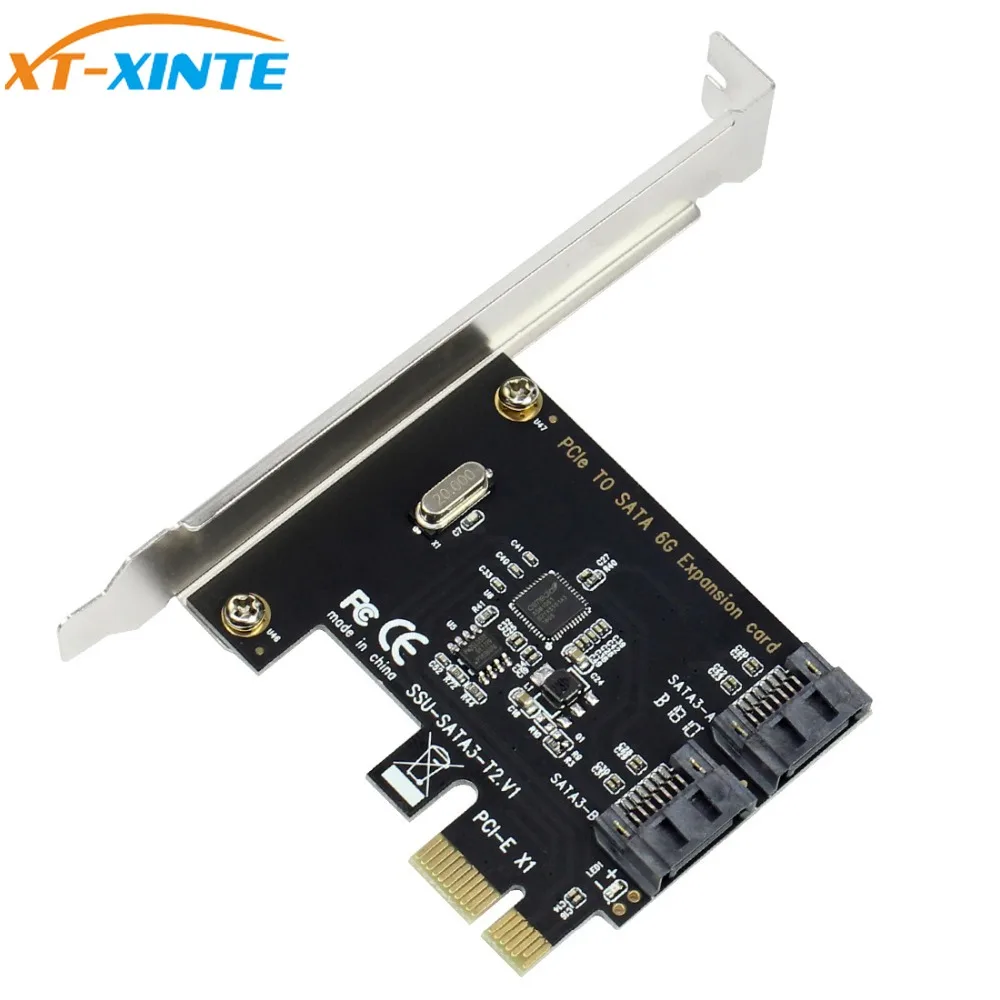 XT-XINTE PCIe PCI Express SATA 3,0 2-Порты и разъёмы SATA III 6 г расширения адаптер карты PCIE Карты Контроллера