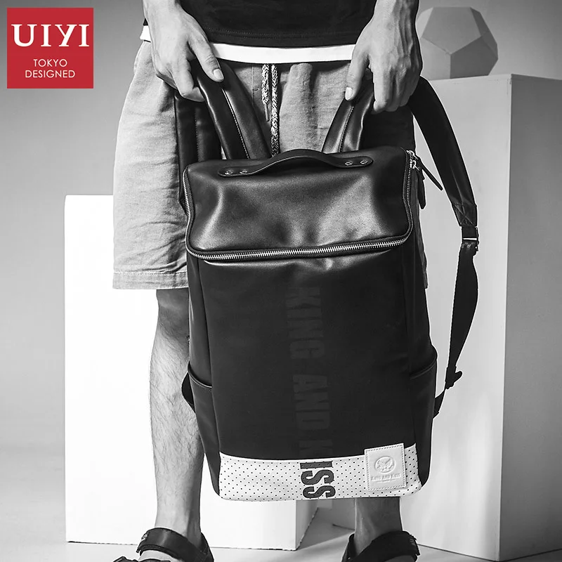 UIYI бренд мужской рюкзак из искусственной кожи мужские функциональные сумки