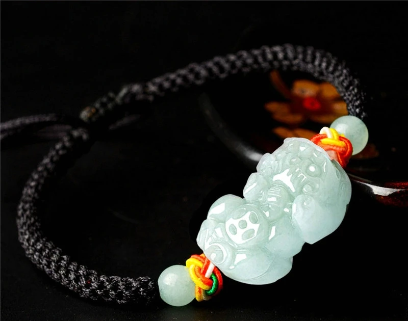 Новинка 2020 натуральный браслет Jadeite A Stone ручная работа Плетеный 3D резной PIXIU для