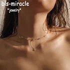 Bls-miracle ошейник в стиле бохо с кристаллами воды и бусинами, чокер, ожерелье, женская короткая цепочка на ключицы, модное ожерелье, подарочное Ювелирное Украшение