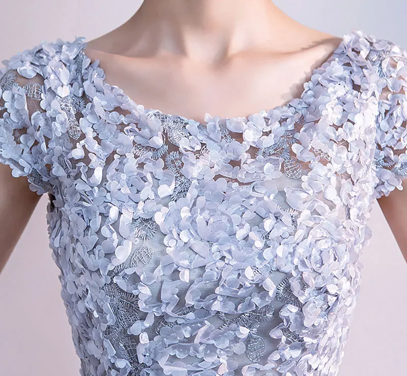 FADISTEE Новое поступление вечернее платье для выпускного вечера Vestido de Festa с глубоким вырезом вечернее кружевное платье с цветочным поясом и короткими рукавами